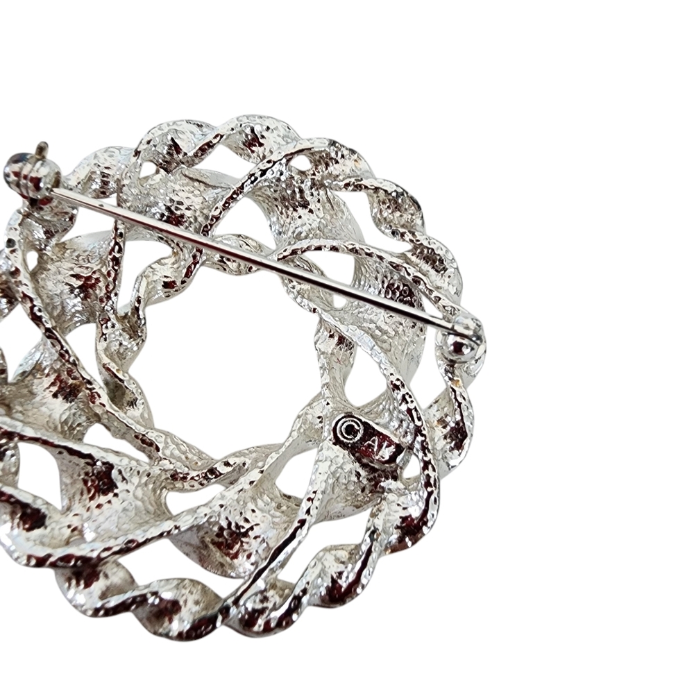 Anne Klein vintage brooch vintage pin retro silver tone - Picture 7 of 12